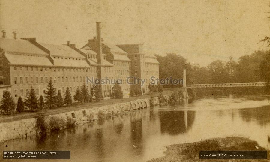 Stereoview: Rear View of the Indian Head Mills, Nashua, New Hampshire